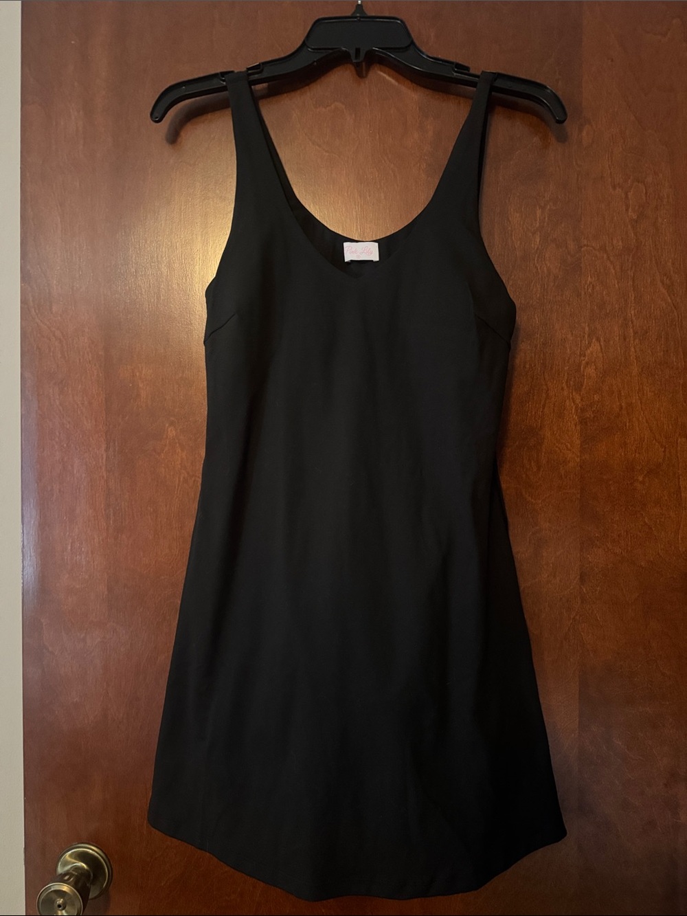 Pink Lily Black V-Neck Tank Dress